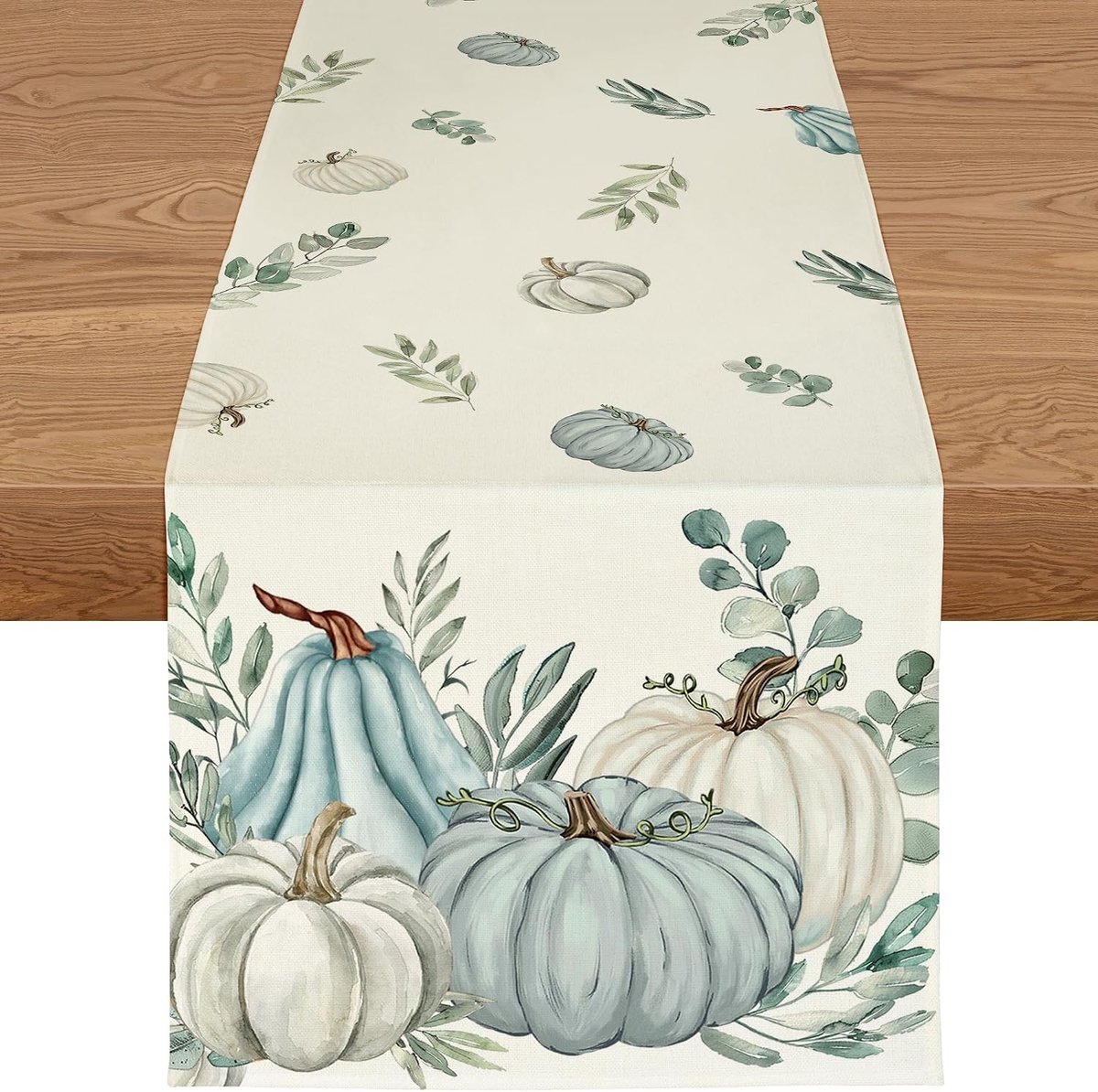 Tafelloper voor de herfst, 40 x 100 cm, wasbaar en modern, met blader- en pompoenmotief, herfstdecoratie, tafelkleed voor keuken, eettafel, binnen en buiten