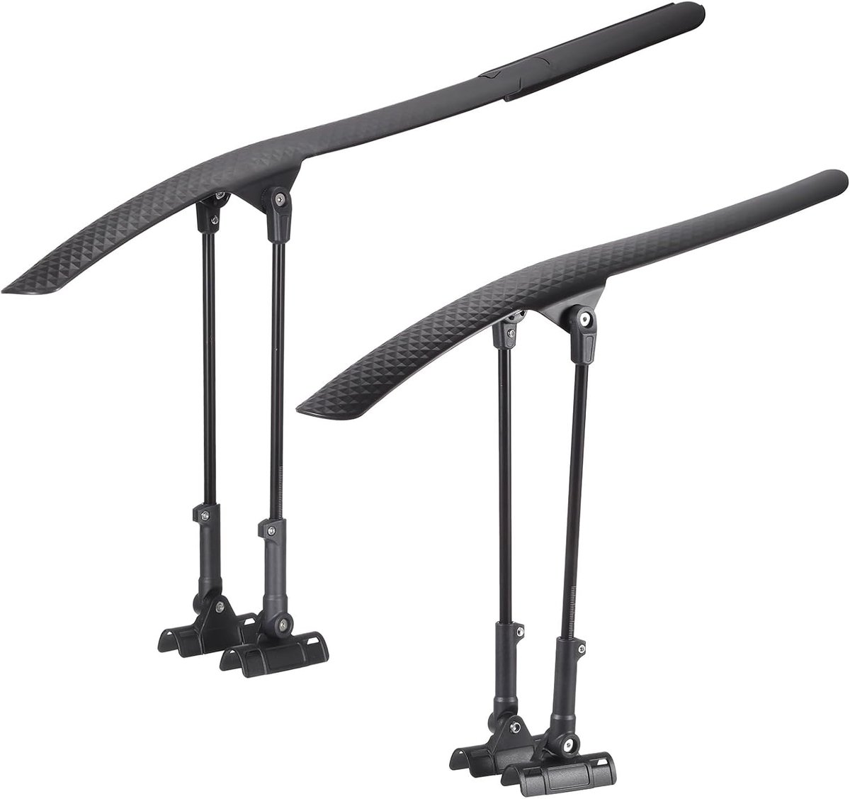 Fiets-spatbescherming voor mountainbikes, 700C, voor en achter, verstelbare snelspanner-spatbescherming, lichtgewicht, past met kabelbinders voor MTB, racefiets, zwart