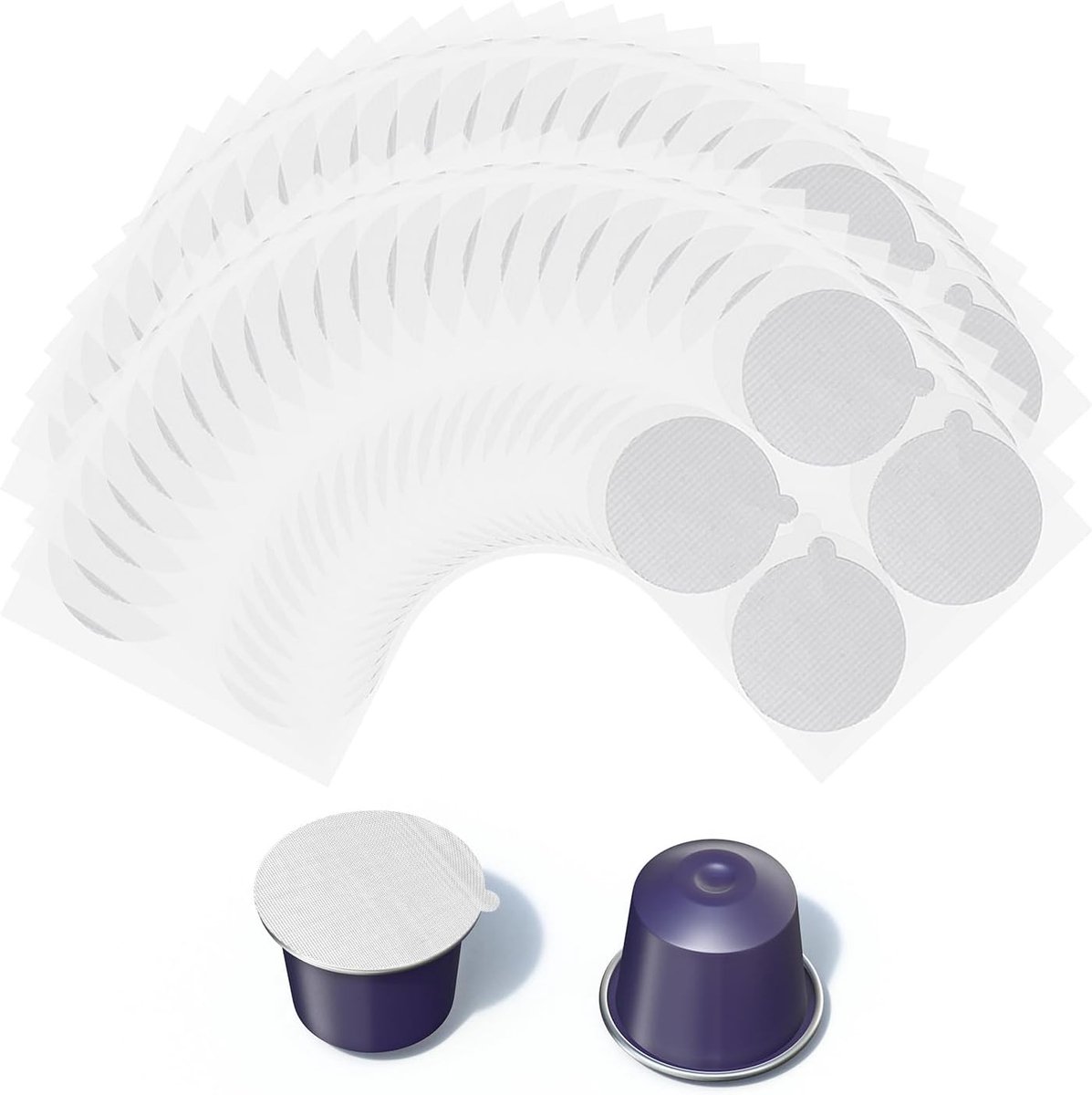 200 Stuks Espresso Capsules met Folie, 37mm Aluminium Espresso Deksels met Folie Stickers Zelfklevende Stickers voor Herbruikbare Capsules Compatibel Nespresso Original Line Machines