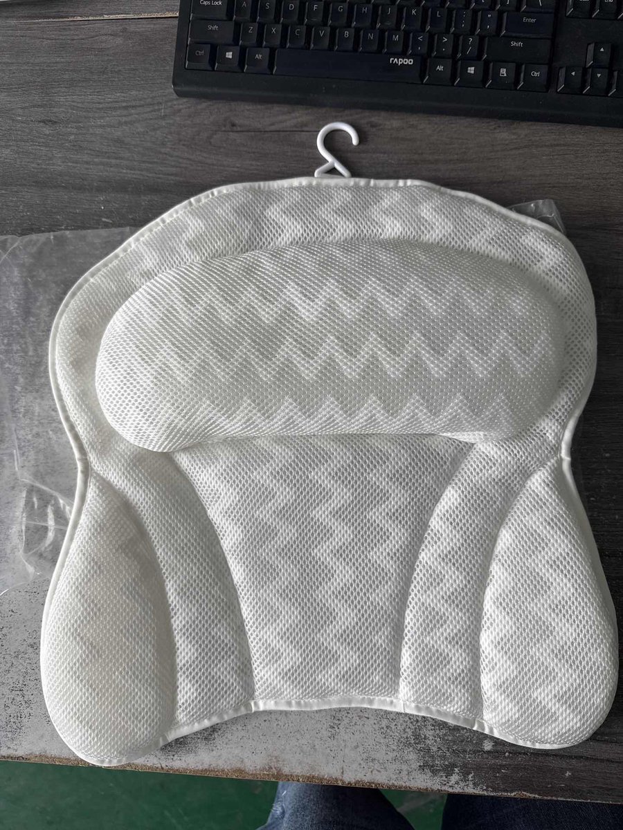 COVREO Badkussen 40x40x3 cm wit polyester, voor rug- en neksteun