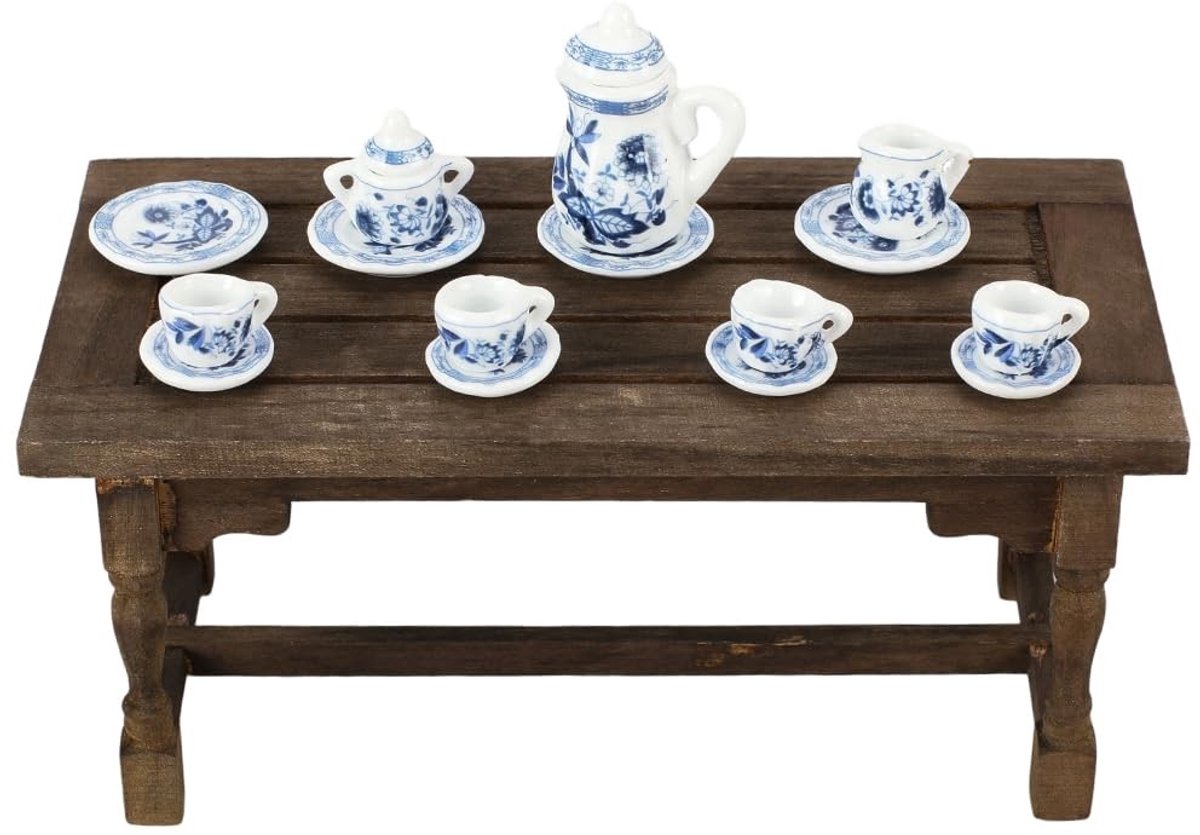 Elzusha - Miniatuur Houten Tafelset voor Feeëntuinen en Huisdecoratie