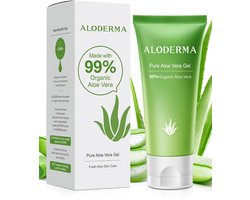 Aloderma Aloe Vera Gel 99% Biologisch Puur – Hydraterende & Verzachtende Gel – Gezicht & Lichaam – Gevoelige Huid – 114 g