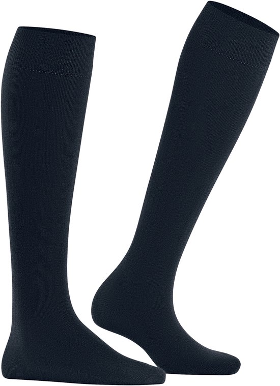 Esprit donkerblauwe katoenen kniekousen, maat 35-38, met fijne weefsels.