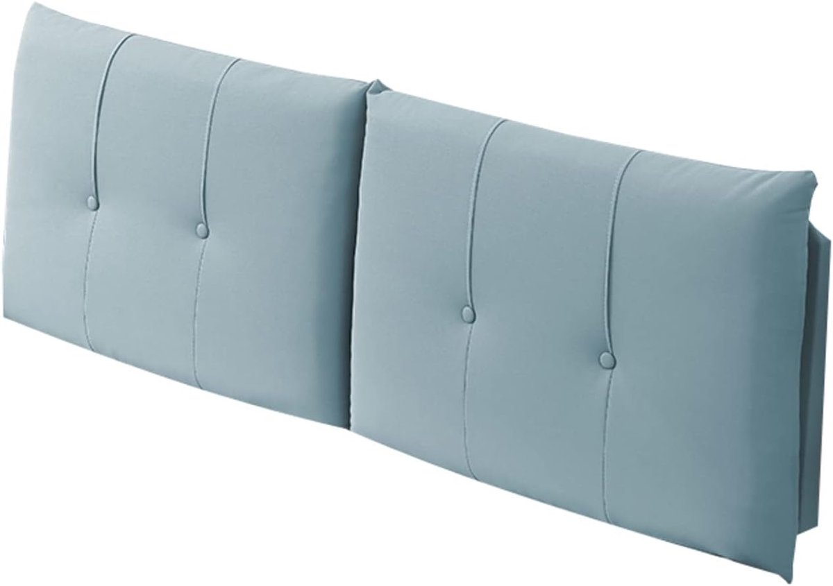 Bedkussens, driehoekige wigvormige kussens, hoofdeinde zacht bedekte Tatami grote rugkussens, zacht en wasbaar (kleur: blauw 1 met hoofdeinde, maat: 180cm/70.8in)