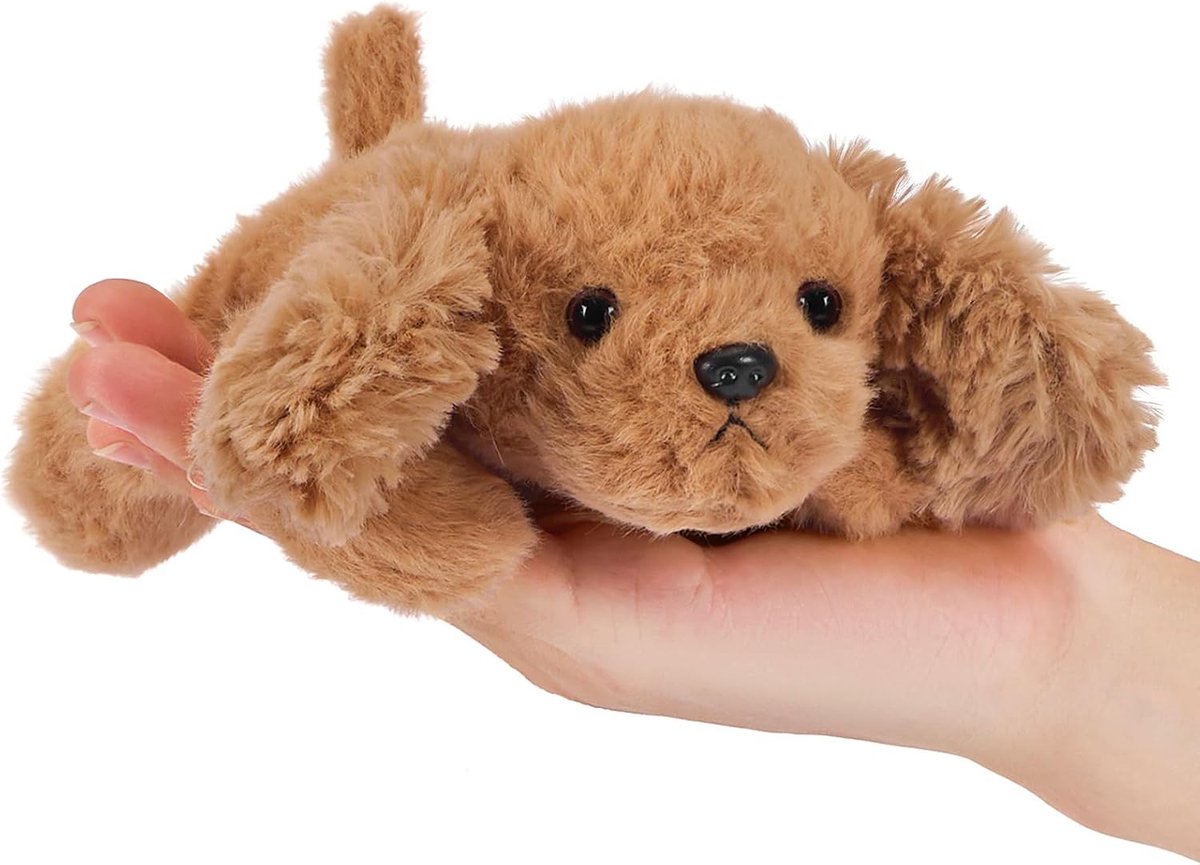 Shownicer Knuffeldier, schattige pluche dieren, klein, handig, zacht knuffeldier, decoratie voor het bureau, cadeaus voor kinderen en volwassenen (Golden Retriever, 22 cm)