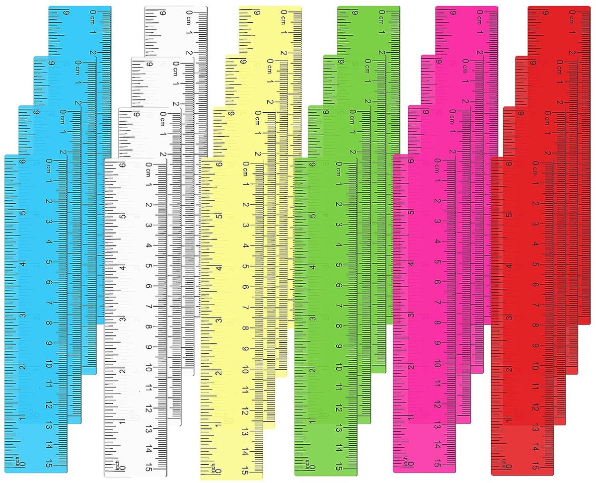 24 stuks liniaal 15 cm doorzichtig kleine 6 inch liniaal plastic rechte rand liniaal voor studenten kinderen transparante multipack linialen voor school klaslokaal kantoorbenodigdheden