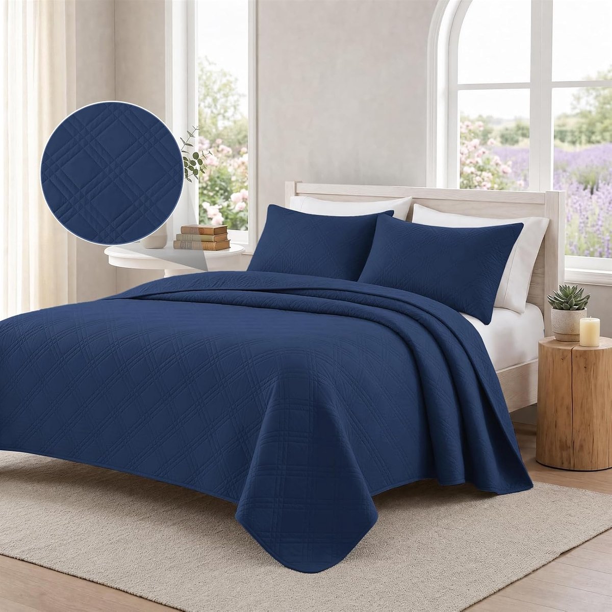 Ademend Beddensprei, 260x260cm, Dun Gewatteerd Beddensprei, Universeel Effen Dubbelzijdig, Zacht En Slijtvast, Voor Lente, Zomer, Herfst En Winter, Lichtgrijs