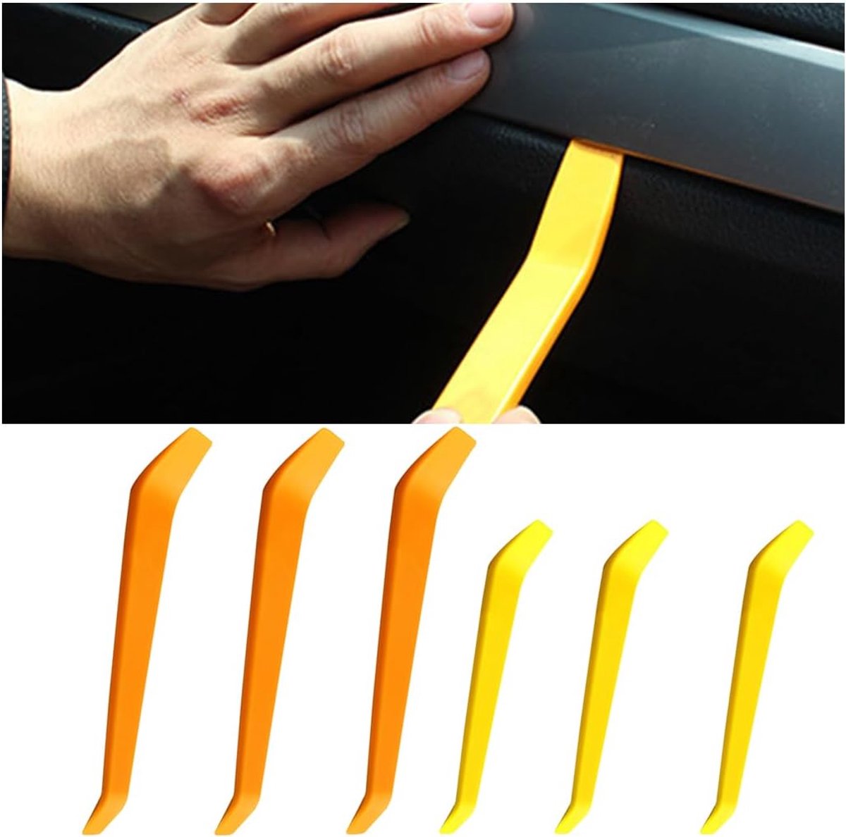 6-delige gereedschapsset voor het demonteren van de auto, gereedschap voor het verwijderen van installatie, Pry, Removal Tools Kit voor auto, deur, radio, dashboard, auto-accessoires