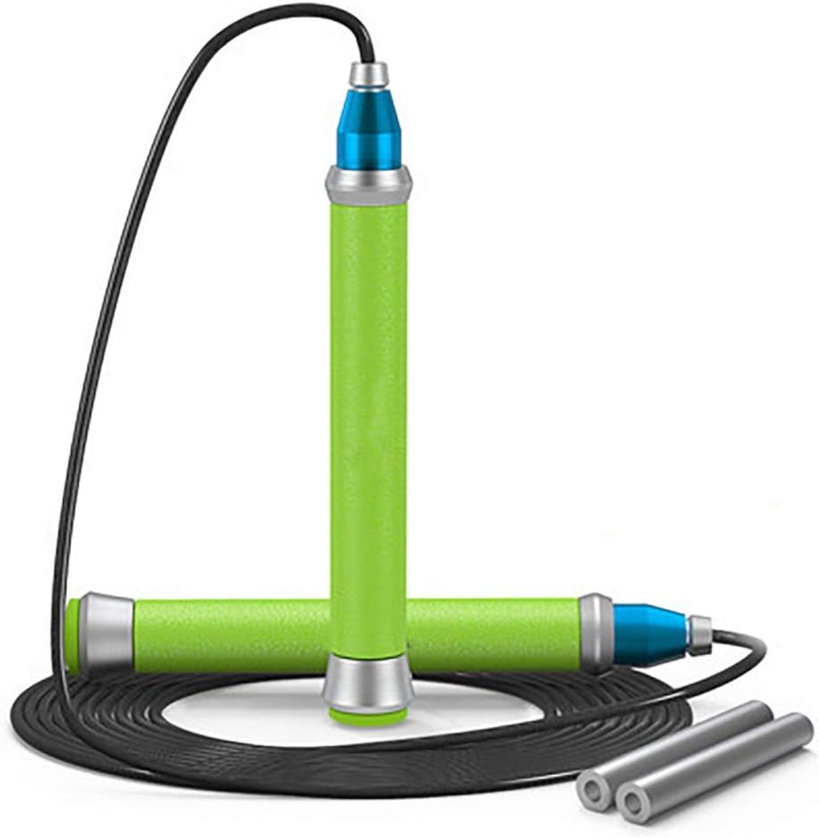 Jump Rope, met Dual-Bearing kogellagers Verstelbare Wire Rope, Fitness, Crossfit, oefening, training, boksen, MMA, Gym,Green