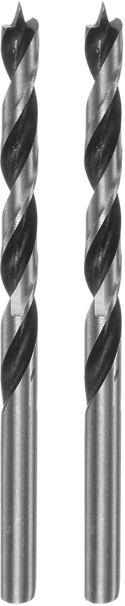 Brad Point 2 boren 5 mm (13/64 inch) diameter rechte schacht ronde schacht metrische vleespunt 2,2 inch boordiepte spiraalboor voor timmerman, hout, kunststof, rubber