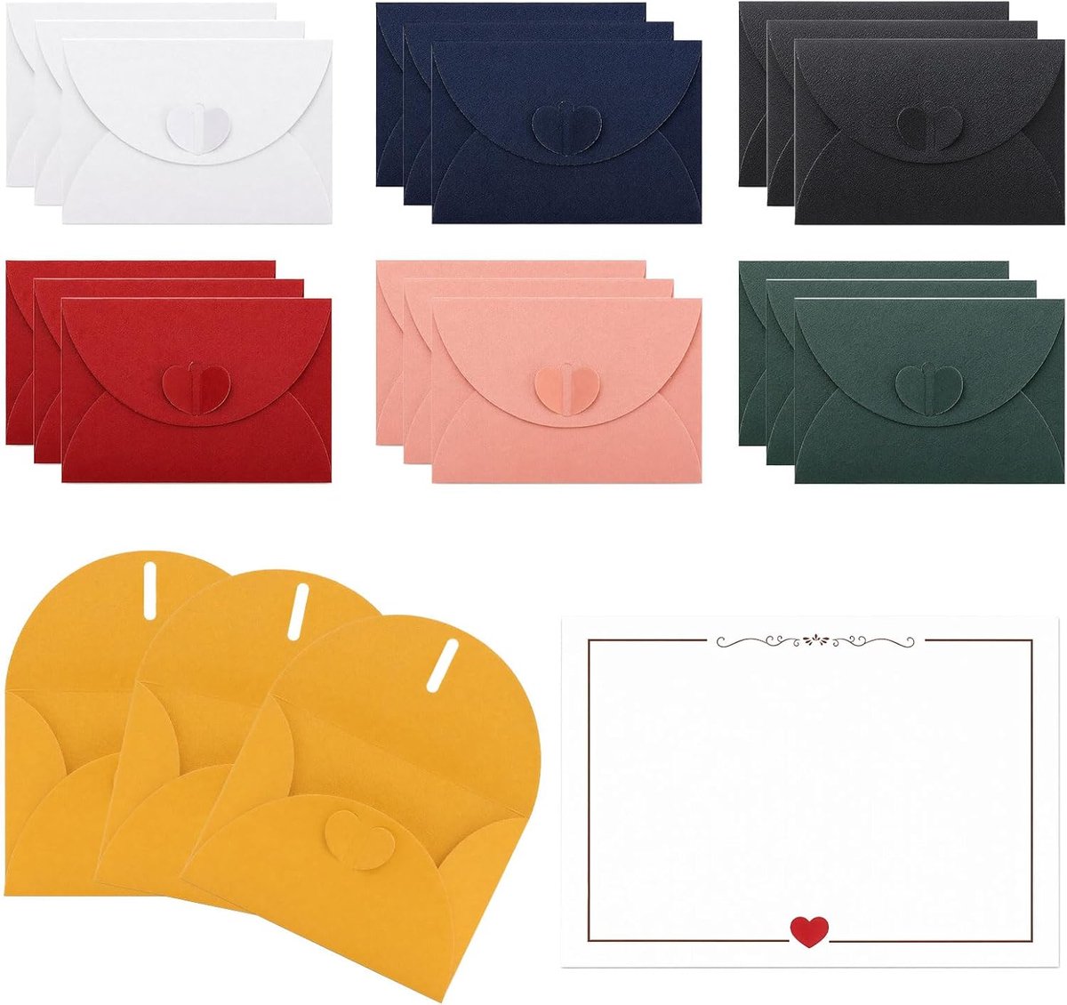 28 stuks enveloppen, kleurrijk, mooie enveloppen, mini-enveloppen, bruiloft, kaarten om te beschrijven, kleine gekleurde enveloppen, mooie brieven met envelop, kleurrijk voor wenskaarten