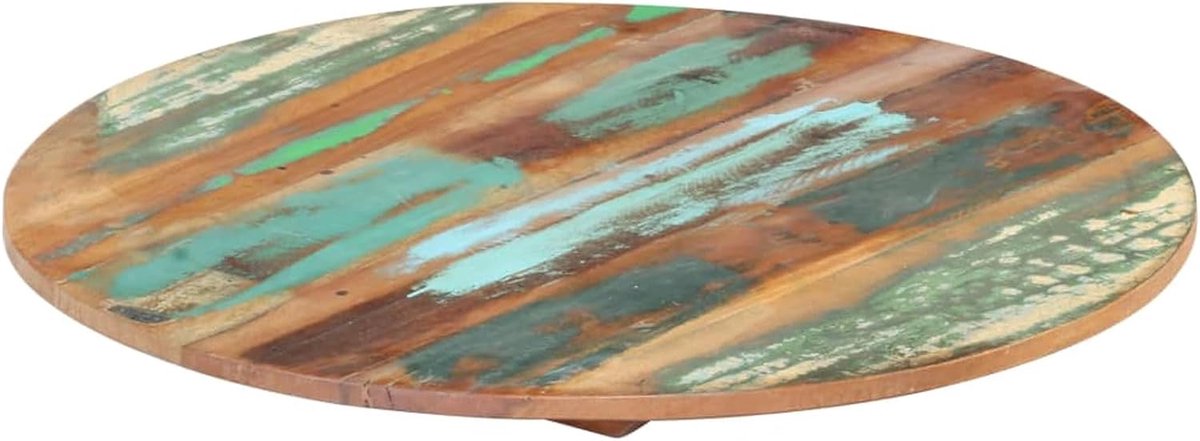 Tafelblad, bureaublad, vervangend tafelblad, houten blad, houten plaat, vervangend onderdeel voor eettafel, salontafel, tuintafel, rond, 40 cm, 15-16 mm, oud hout massief