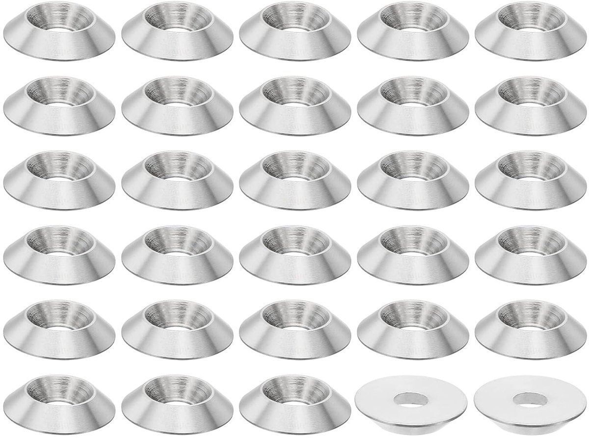 M5 afwerking verzonken schijf, 50 stuks 18 mm diameter. 3,5 mm hoog. Massief 304 roestvrij staal CNC Cup Washer platte schroefkop afdichting voor constructies, conus
