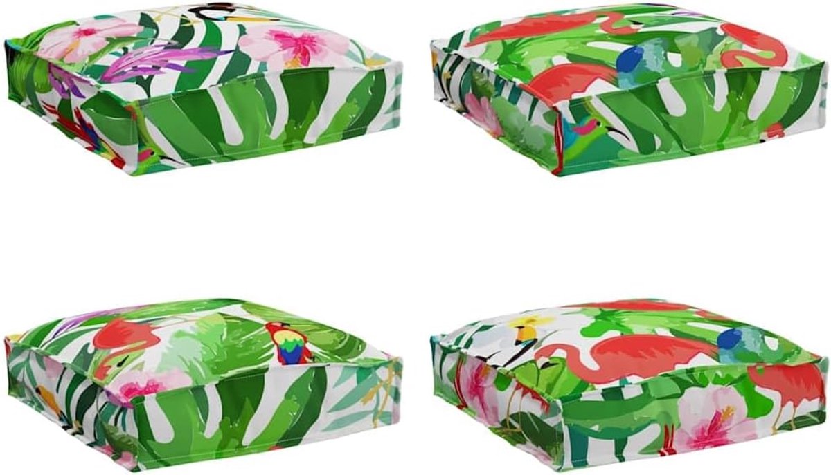 Set van 4 meerkleurige sierkussens, 40 x 40 cm, van Oxford-stof met waterafstotende polypropyleen vulling, ideaal als zitkussen voor binnen en buiten in de woonkamer