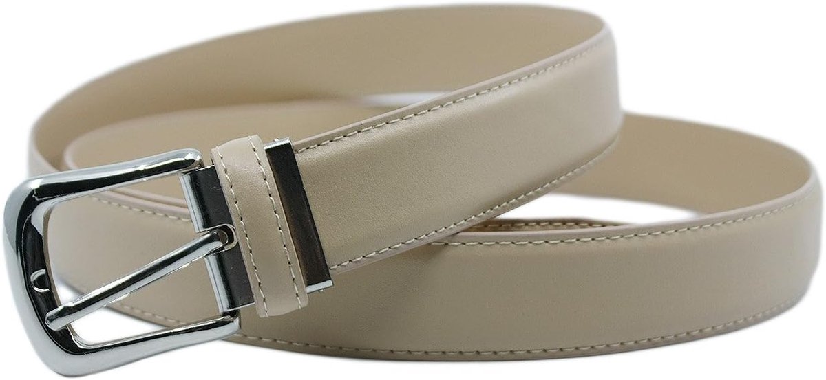 Riem 3 cm korst rundleer verstelbare gesp zilveren gesp 120 cm