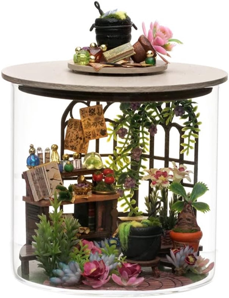 Miniatuurhuisbouwpakket voor volwassenen, bloemenwinkel | Met ledverlichting en miniatuurmeubels, gezellige decoratieve knutselset, uniek cadeau voor Kerstmis en verjaardagen