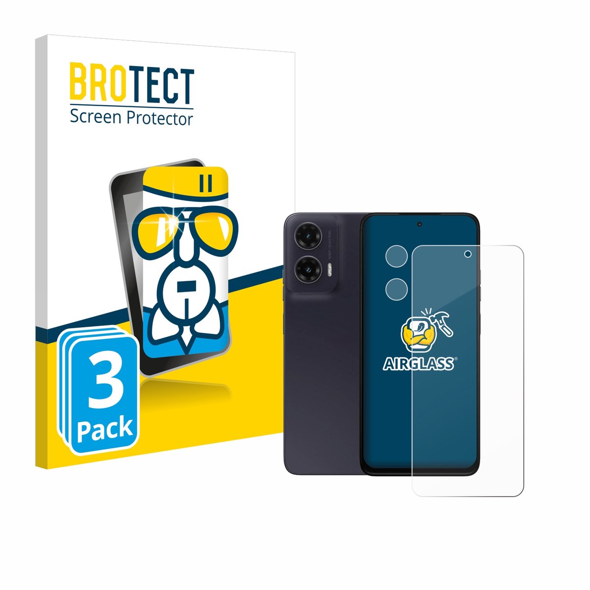 Screenprotector 3 Stuks voor Motorola Moto G35 (Voor+Camera) Beschermglas transparant