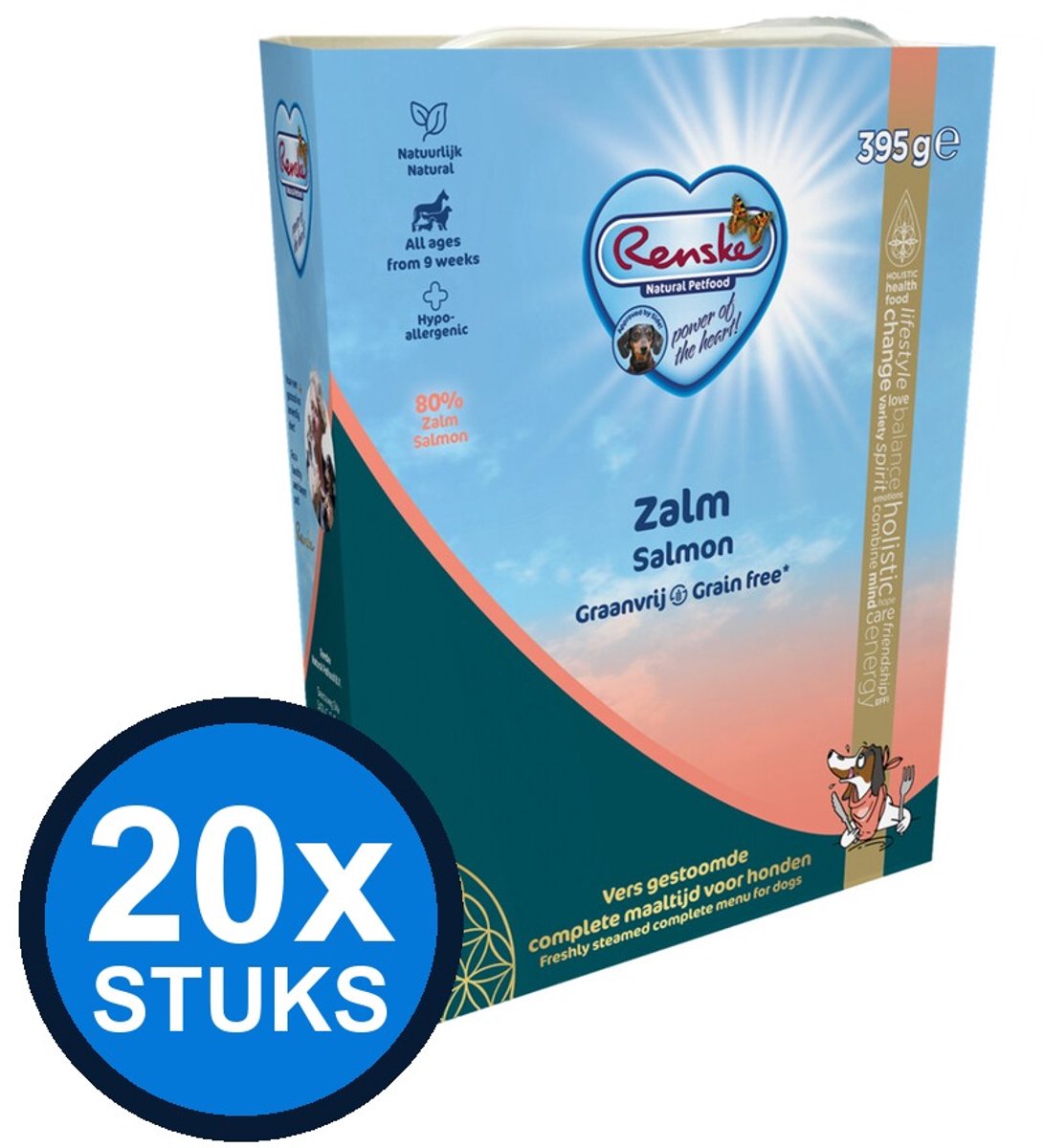 Renske Renske vers hond adult graanvrij zalm 395gr
