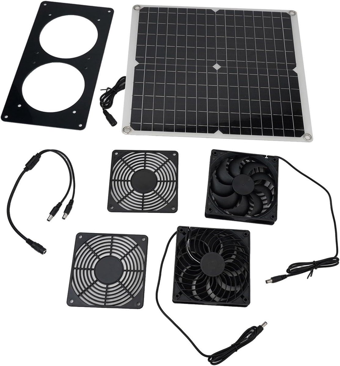 Zonne Ventilator - Solar Fan - Ventilatie Verbeteren - Dubbele Ventilator - 30W - Zwart