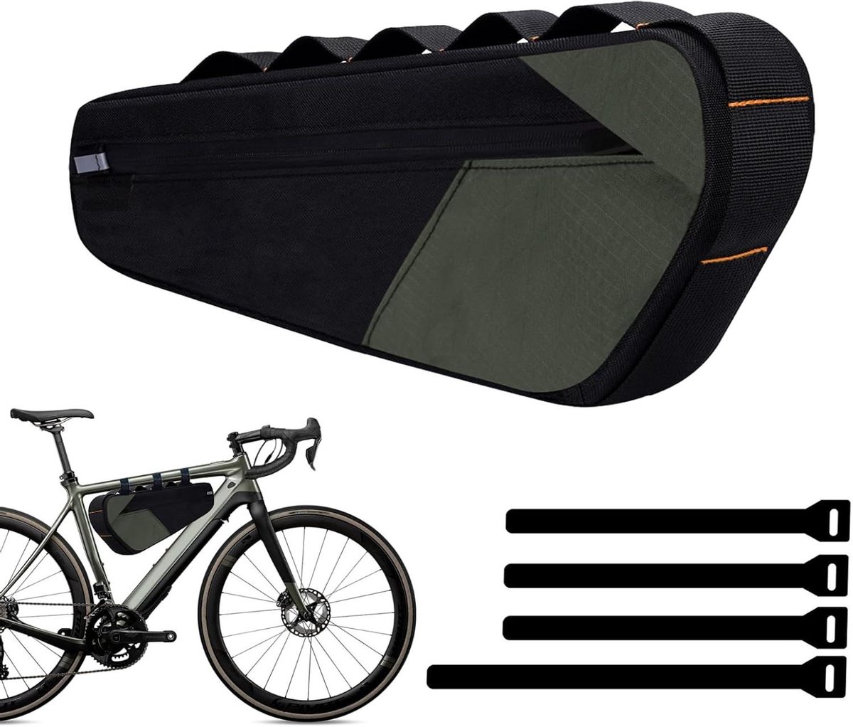 Frametas Fietstas - Opbergtas Fiets - Fietsen Organiseren - Waterdicht Ontwerp - 2.5 Liter - Groen