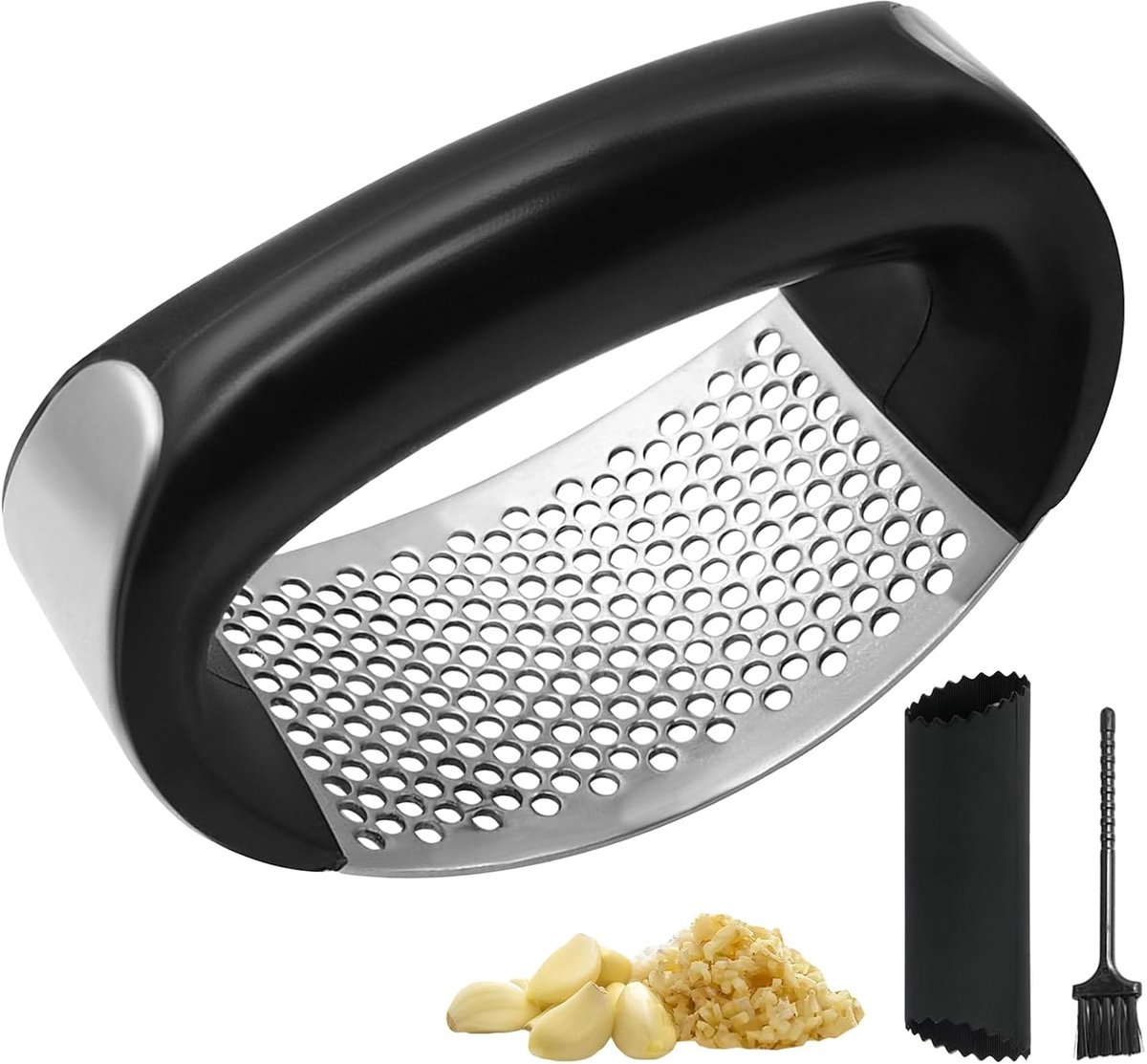 Claoner Gember knoflookmolen - Met borstel - Ergonomisch handvat - Handmatig malen - Eenvoudig schoonmaken - Keukenaccessoire