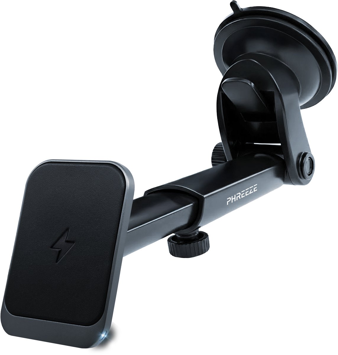Phreeze CH03W - Magnetische Telefoonhouder - Magneet Autohouder geschikt voor MagSafe - Telefoonhouder Auto Zuignap & Ventilatie - Draadloos Opladen & Magnetisch - 3-in-1 GSM Houder Auto voor Raam, Dashboard & Ventilatierooster - Draadloze Autolader