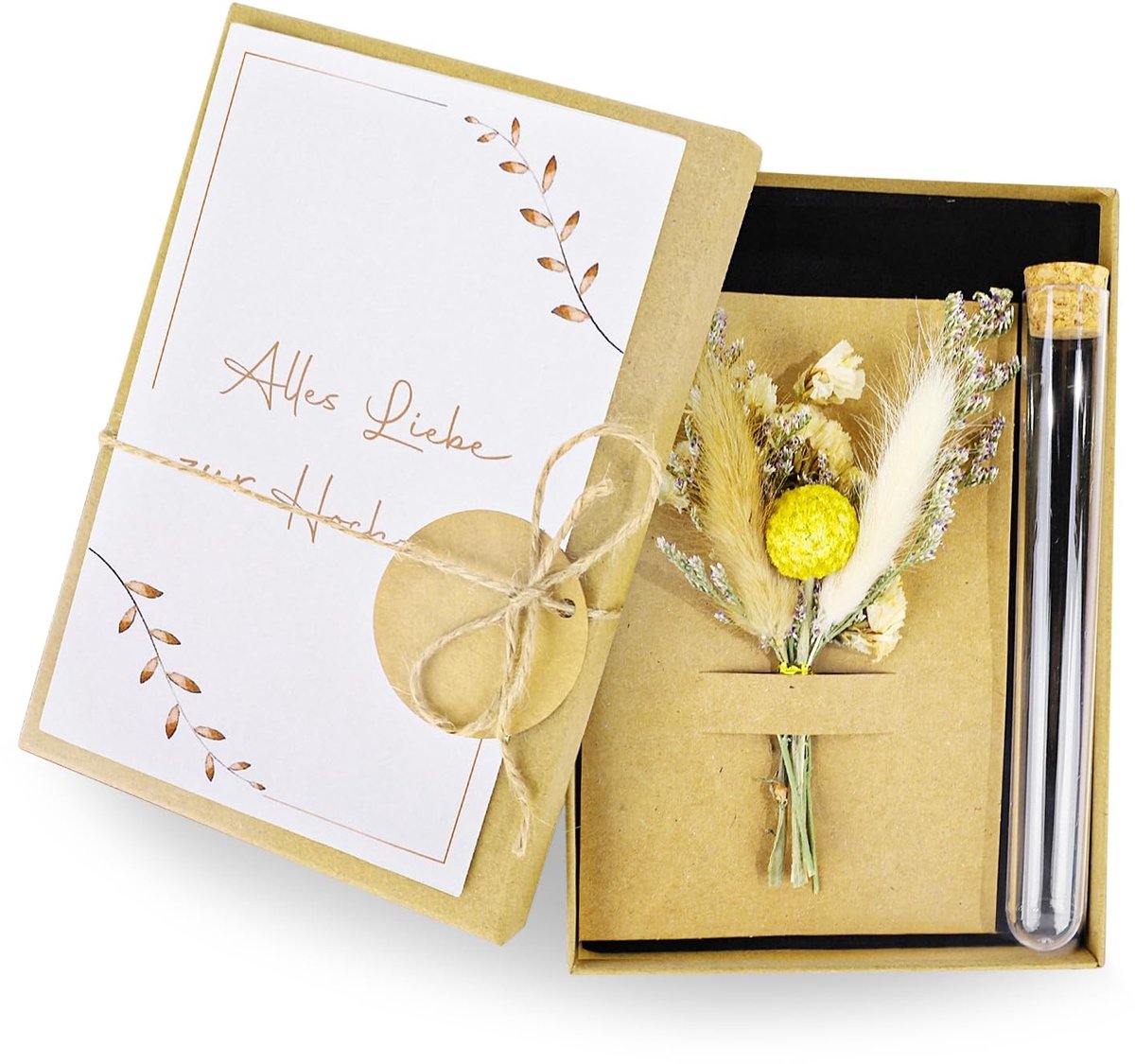 SolidKeus - Geldcadeau voor Bruiloft met Verpakkingsdoos en Droogbloemen