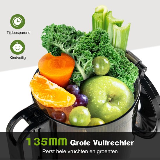 SolidKeus - Slow Juicer voor Fruit en Groenten met 1.8 L Capaciteit — afbeelding 5