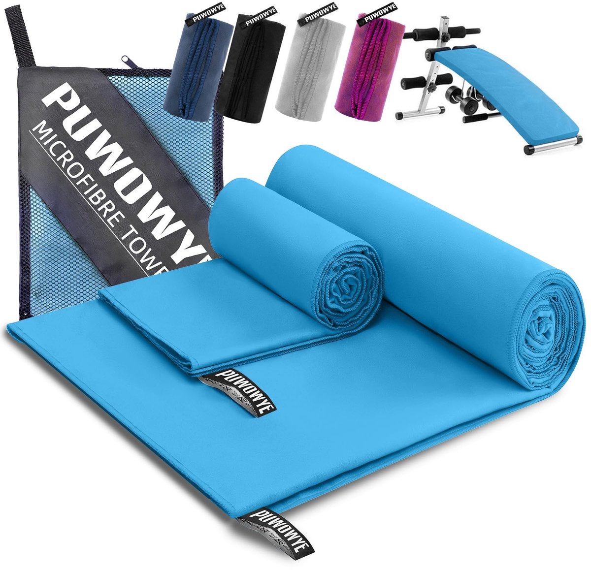 SolidKeus - Set van 2 Sneldrogende Microvezel Handdoeken voor Sport en Reis
