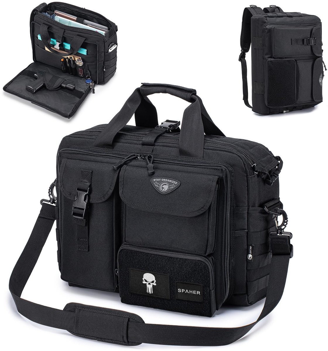SolidKeus - 3 in 1 Tactische Laptoptas voor 17.3 Inch Laptops