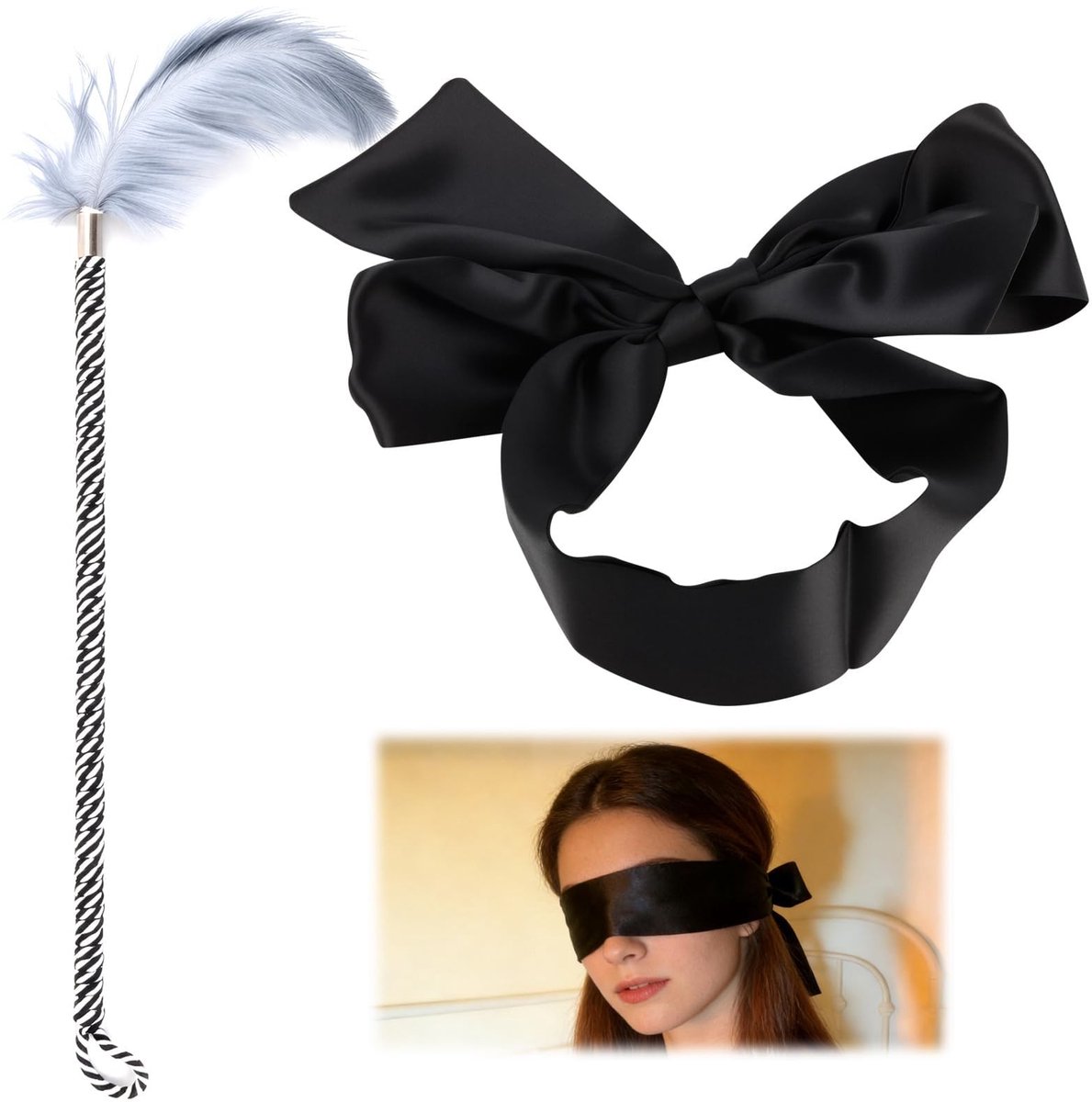 SolidKeus - Sensuele Speelset met Oogmasker en Veerbedel