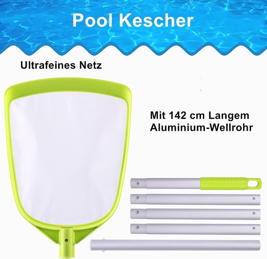 SolidKeus - Landing Net voor Zwembaden met Aluminium Handvat 142 cm van Solidkeus — afbeelding 4