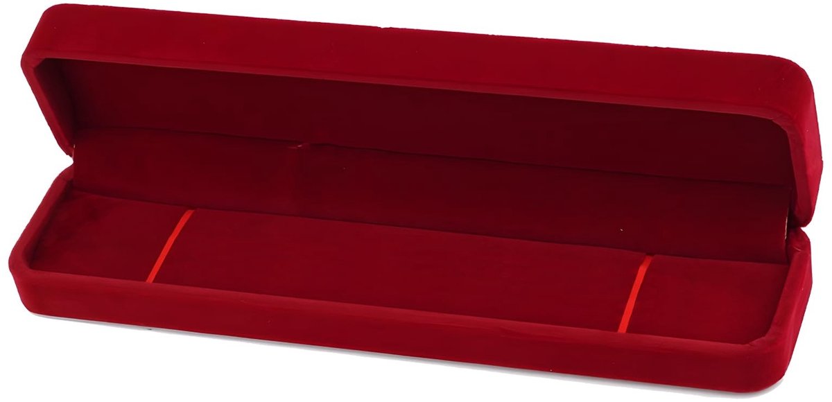 SolidKeus - Elegante Rode Fluwelen Sieradenbox voor Kettingen en Armbanden