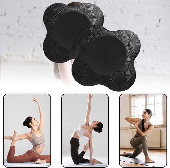 SnelShoppen - Kniekussen voor Yoga, 2 Stuks, Antislip, Kniepads voor Pilates en Sport, 20 x 20 cm, Zwart, Ondersteunt Knieën, Ideaal voor Thuis en Fit van Snelshoppen — afbeelding 5