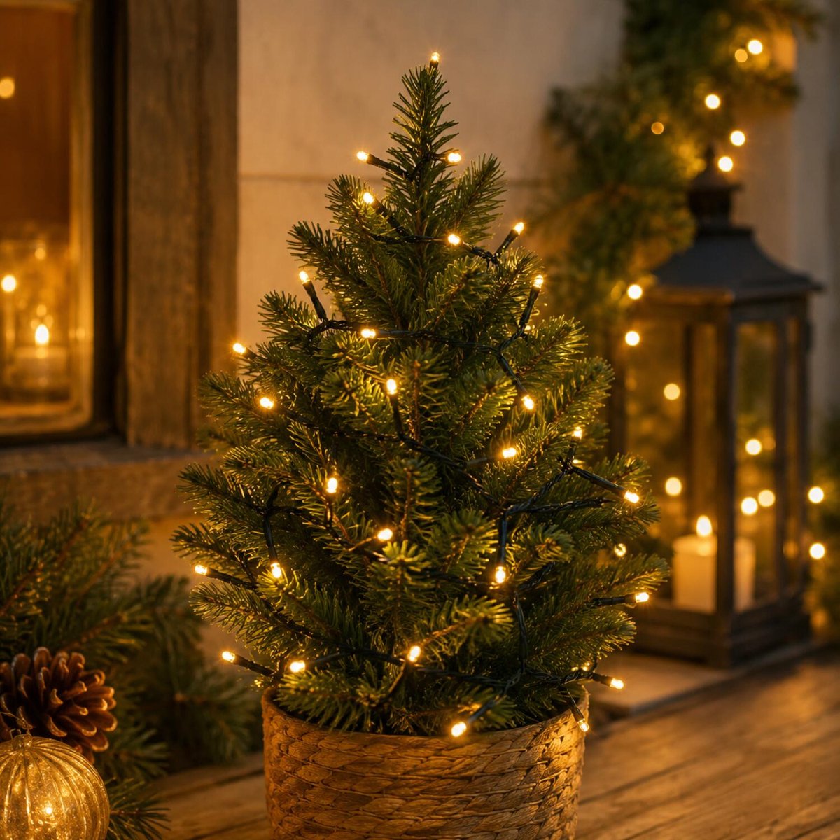 Kerst lichtsnoer 300 cm - 40 led lampjes - warm wit - zwart snoer - kerstverlichting – foto 5