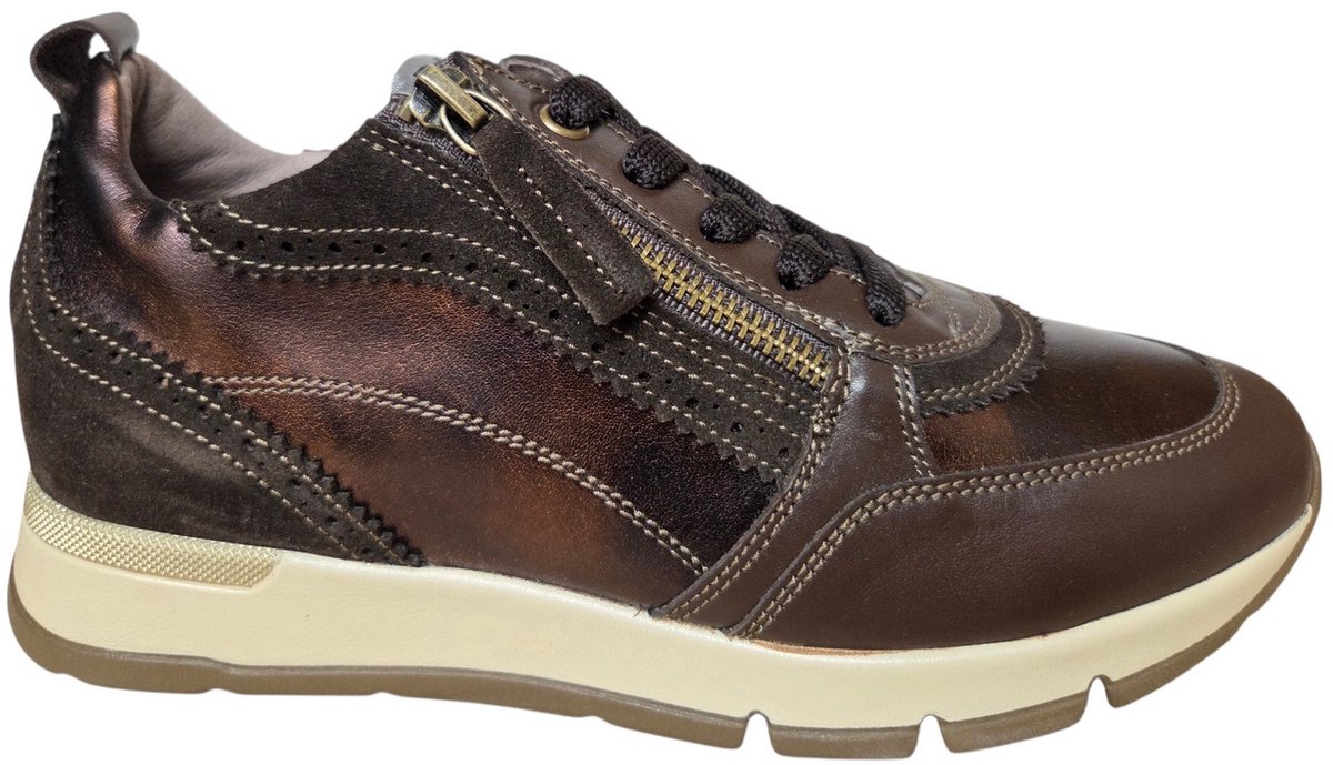 DL Sport 7116 944 02 Vitello TDM Sneakers Bruin Brons Leer Dames - Bruin - 37