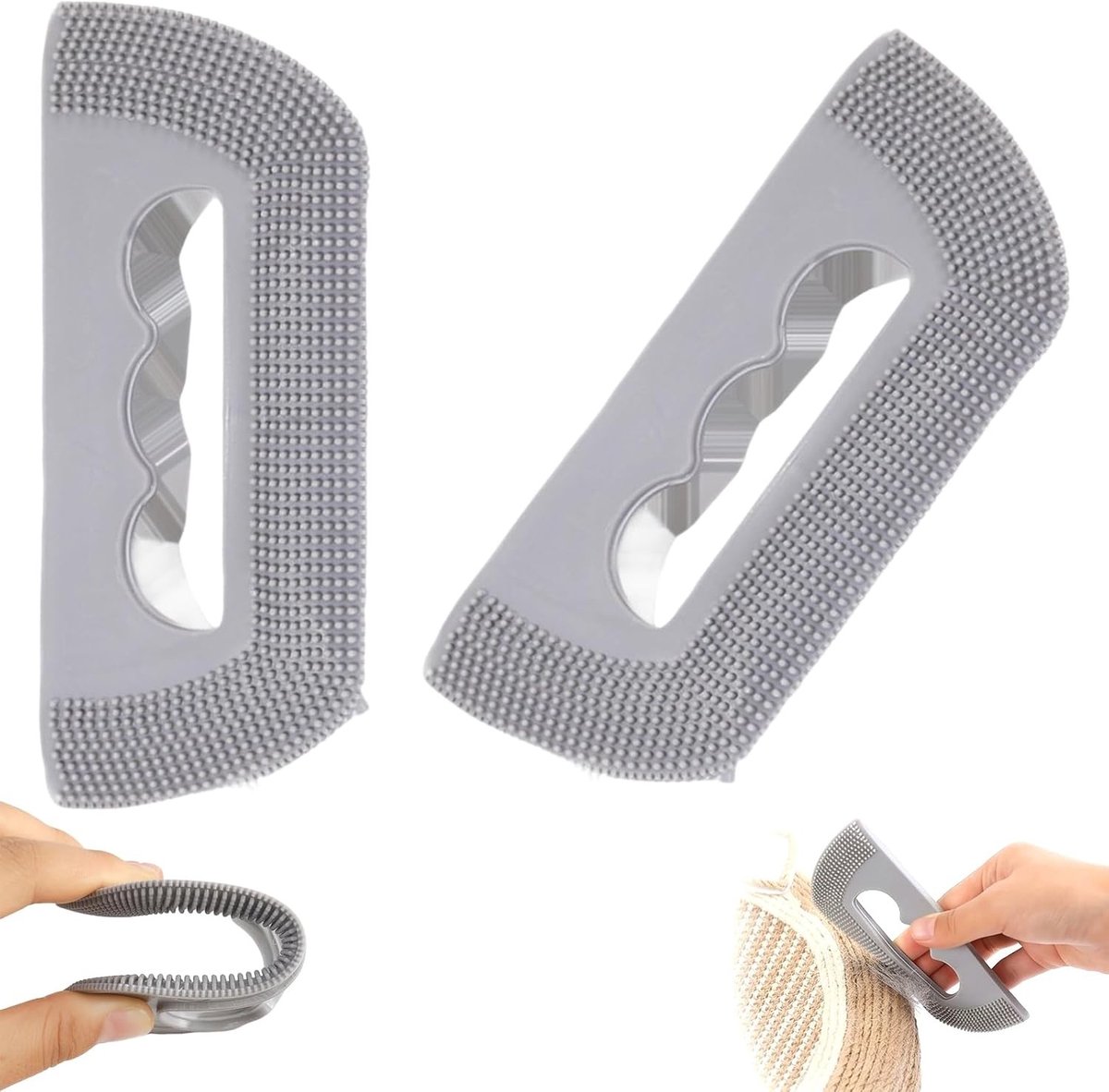Set van 2 zachte siliconen haarborstels voor katten en honden, herbruikbare haarverwijderaar voor meubels en kleding, 13 x 5,6 cm