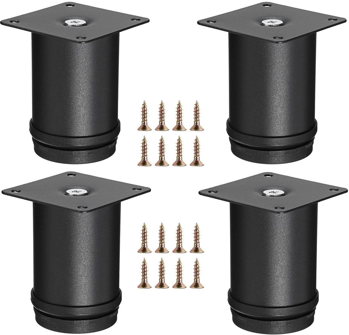 4 Stuks RVS Meubelpootstellen - 8 cm (3 Inch) Verstelbare & Verzinkbare Meubelverhogers | Extra Sterke Onderstellen voor Bank, Stoel, Kast en Bureau | Eenvoudige Montage zonder Boren | Geschikt voor Binnen en Buiten