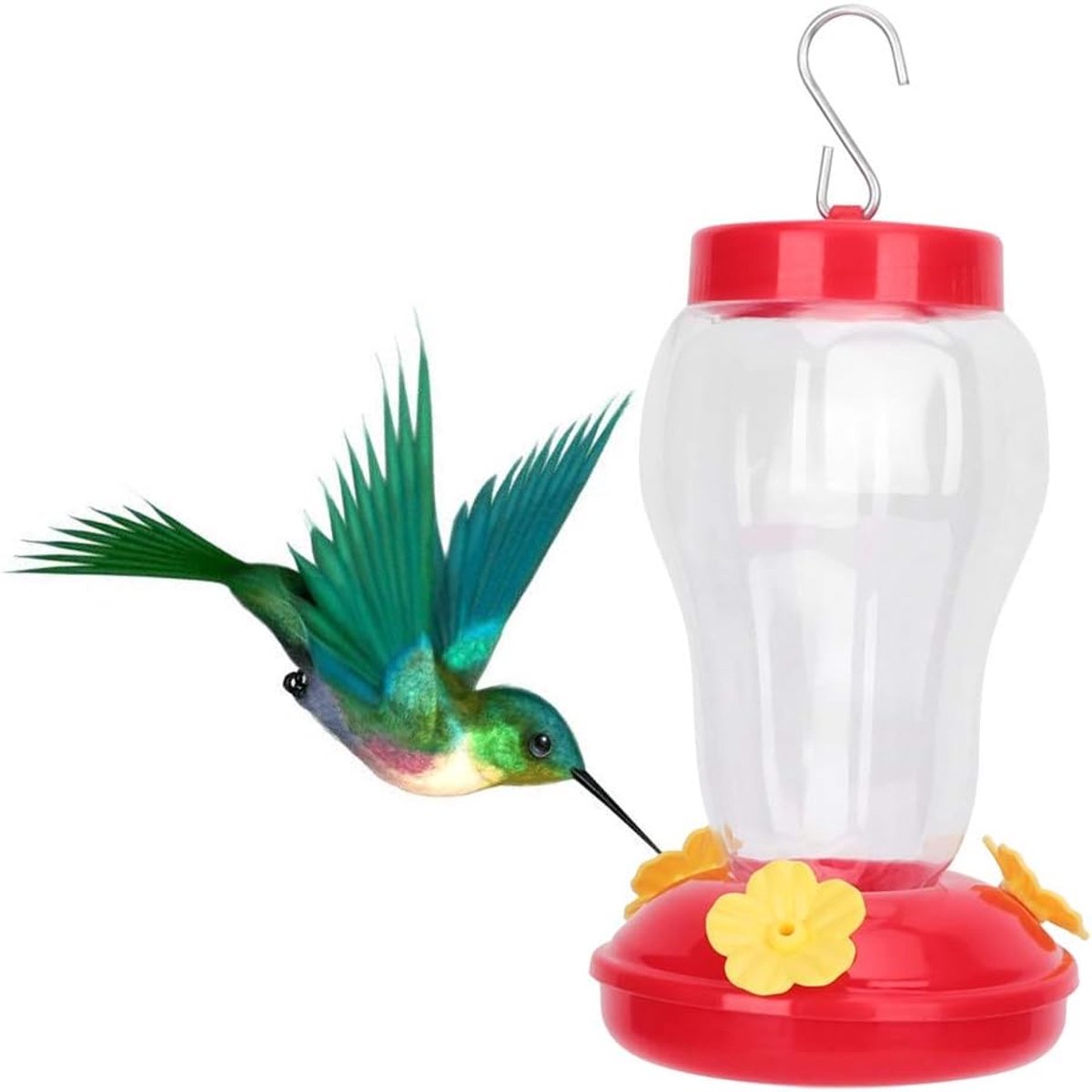 Bird Water Feeder, Outdoor Opknoping Wild Bird Water Feeder Plastic Bird Waterer met Metalen Hangende voor Buitentuin