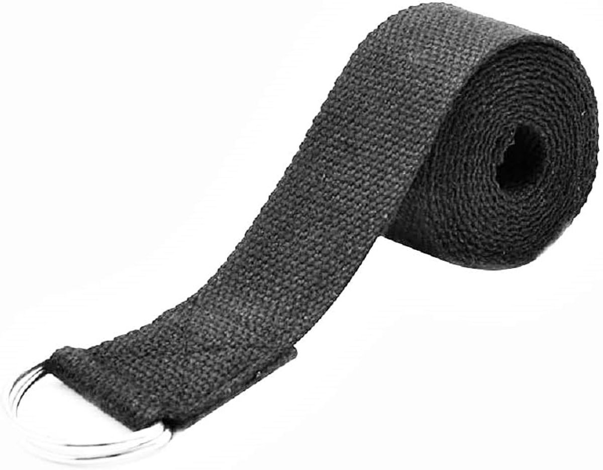 Fitnessgordel - riem - 180 x 4 cm - stretching - pilates - stretching - training - beweging - gymnastiek - fysiotherapie - grijs - kerst- en verjaardagscadeau-idee