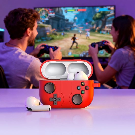 Compatibel met AirPods Pro 3e generatie hoes met reinigingsset, klassiek ontwerp voor draagbare gameconsoles, zachte siliconen beschermhoes voor Apple AirPods Pro 3 oplaadhoes, rood van compatibel — afbeelding 5