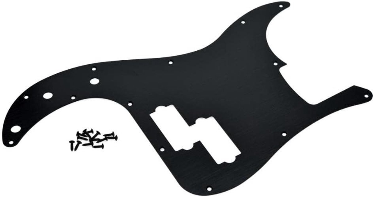 Slagbescherming van geanodiseerd metaal met 13 gaten voor linkshandigen stijl P Bass Style American Modern Style Standard Bass Pick Guard voor Precision P Bass zwart