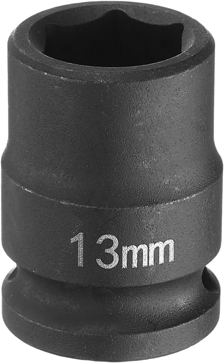 Diepe Impact Socket 3/8" Square Drive by 13mm Metric 6 Point Socket 30mm (1,18") lange CR-MO staal industriële kwaliteit flip socket voor thuis auto hex moeren bouten reparatie, zwart