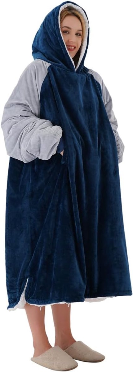 Lengthen Oversized Deken Hoodie met Sherpa Voering Zacht & Warm voor Mannen Vrouwen Volwassenen Tieners
