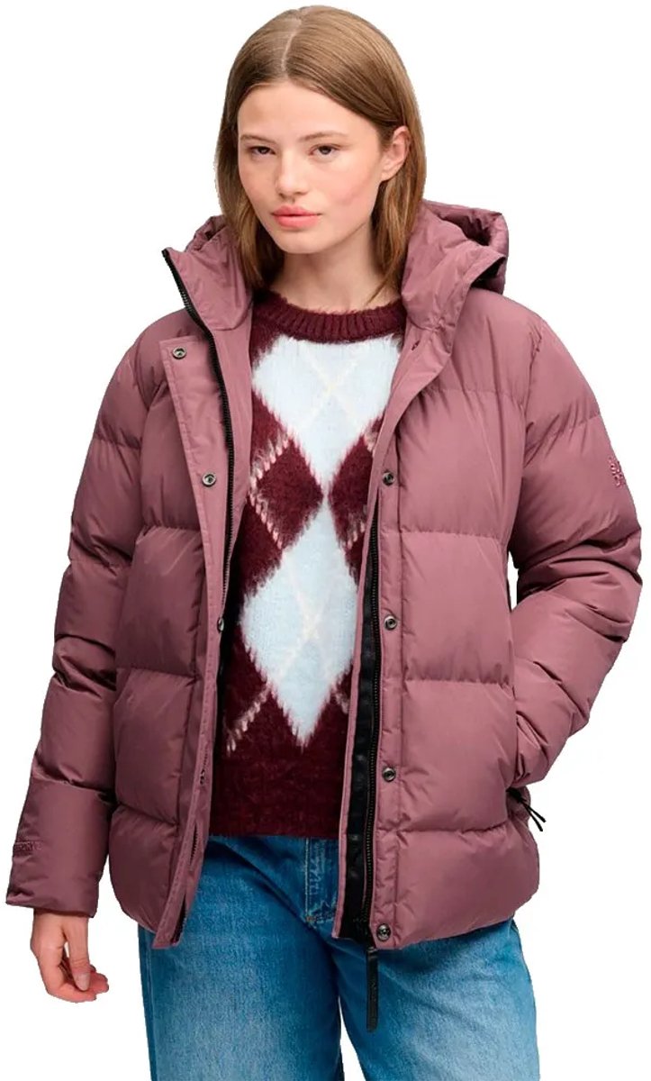 Superdry Sportieve Capuchon Pufferjas Dames Gewatteerde jassen Paars