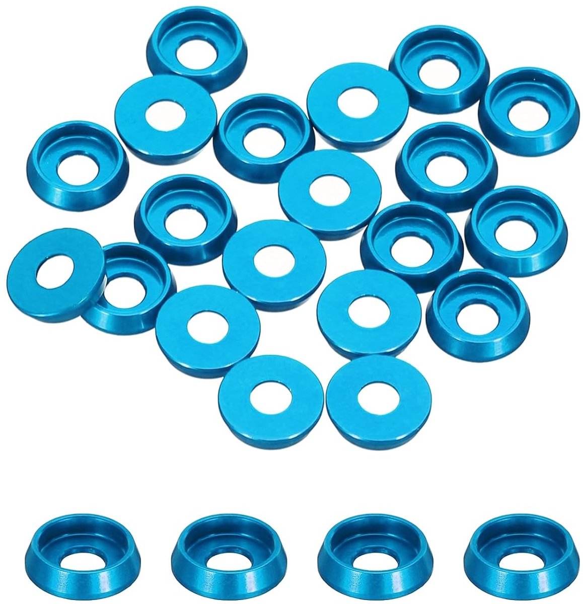 Conische sluitringen M3-schroeven, gatdiameter 3 mm, aluminium afdichtingen, sluitringkop, Rc/Fpv/PC/drone/mechanische accessoires, modelonderdelen, Pz20 (hemelsblauw)