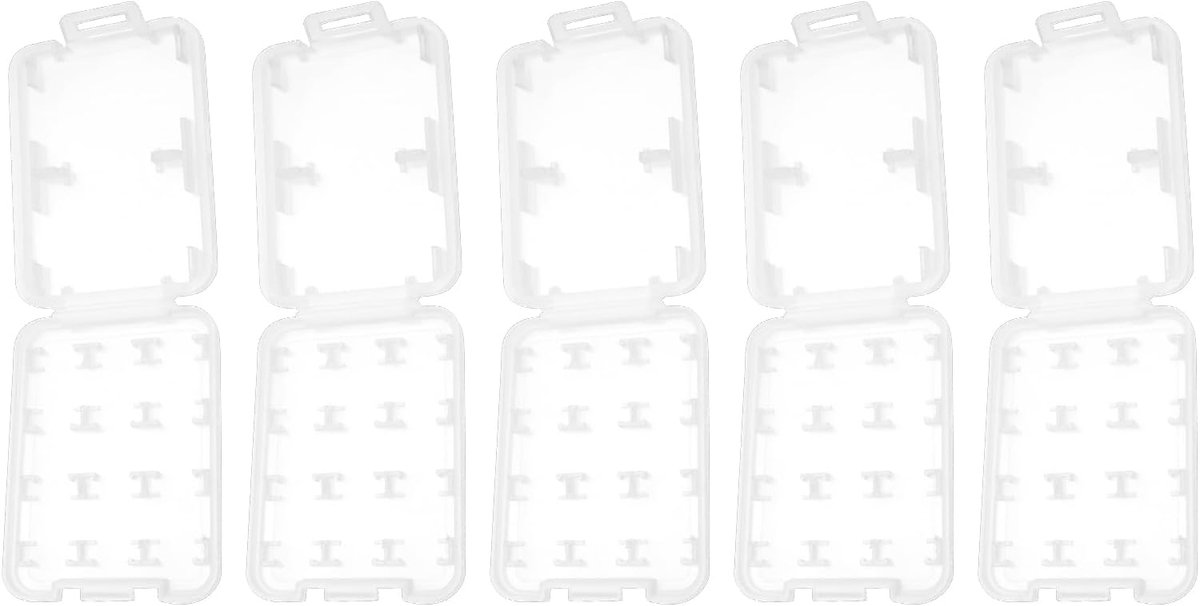 Store 5 STKS SD TF Geheugenkaart Case 57.7x43x8.4mm 8-Slot Waterdichte Harde Protector Houder Opbergdoos voor 2x SD-kaarten En 6x TF Geheugenkaarten Geschikt voor