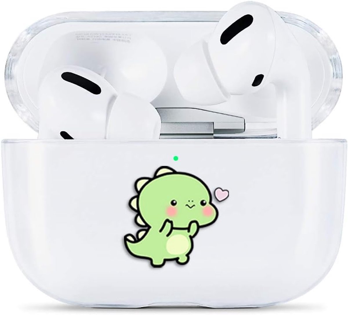 Leuk Hoesje Voor Compatibel Voor Apple Airpods Pro Siliconen Hoesjes Helder Met Ontwerp Cover Voor Airpod Pro Hoesje Voorste Led Zichtbaar & Draadloos Oplaadbare Hoes Transparante Dames