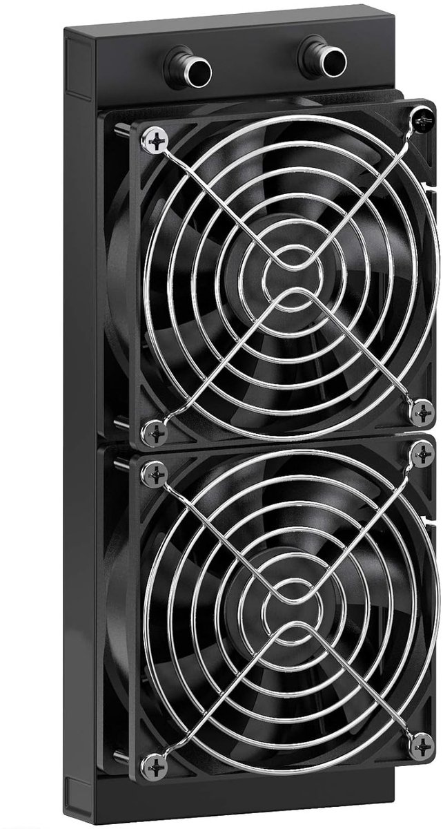 Waterkoeler, 12-buis-aluminium warmtewisselaar-koeler met ventilator voor PC-CPU-computer, waterkoelsysteem DC12V 240mm