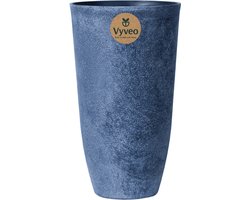 Vyveo - Bloempot Tower - 31x52 - Donkergrijs (Retro) - Bloempot voor binnen en buiten - Lichtgewicht - Breukbestendig - Vorstbestendig - UV-bestendig